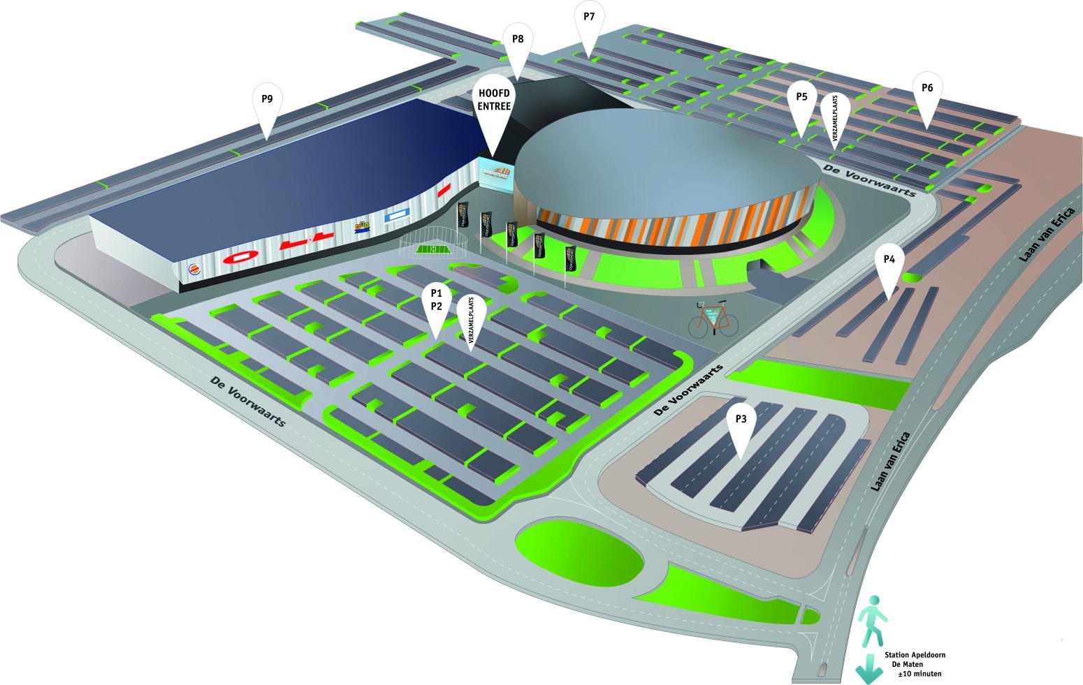 3 D effect plattegrond verzamelplaats 1